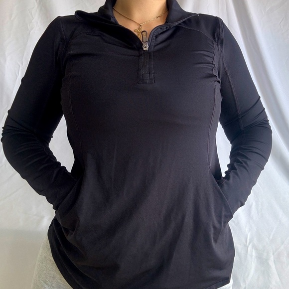 Two Gear Black Quarter Zip Athletic Fitted Jacket - Picture 1 of 7